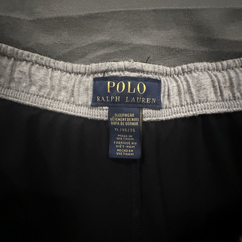 Polo Ralph Lauren Sleepwear Pants Men XL Black Lounge Jogger Pajama Red Pony - Picture 7 of 10